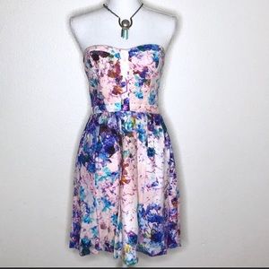 Parker Lily Combo Dress in Floral Sketch